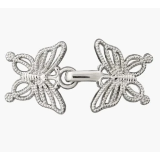 Siersluiting vlinder zilverkleurig 40mm van UNION KNOPF 501037