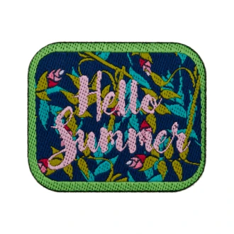 Applicatie Zomermotief Hello Summer 40x50mm opstrijkbaar van UNION KNOPF 6433