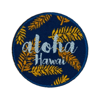 Applicatie zomermotief Aloha Hawaï 50mm opstrijkbaar van UNION KNOPF 6433