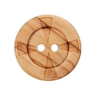 Houten knoop met driehoekvormpjes van UNION KNOPF 453514