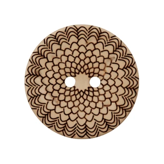 Kokosknoop met lijntjes 23mm van UNION KNOPF 453402