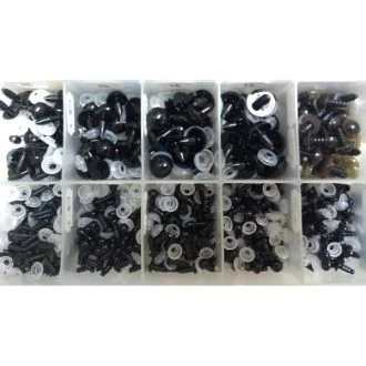Veiligheidsoogje zwart 5 - 18mm van GO HANDMADE   5mm, 6mm, 7mm, 8mm, 9mm, 10mm, 12mm, 14mm, 16mm of 18mm  Per stuk