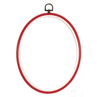 Borduurlijst ovaal 20x25cm 2 in 1 rood van VERACHTER PN-0009454