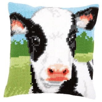 Koe kruissteek borduurpakket kussen 40x40cm van VERVACO PN-0157738