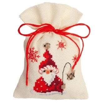Kerstman kruissteek borduurpakket zakje van VERVACO PN-0144300