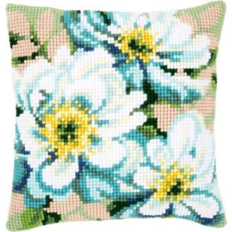 Japanese Anemones II kruissteek borduurpakket kussen 40x40cm van VERVACO