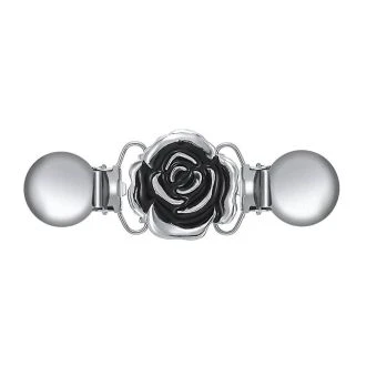 Vestklem Roos rond antiek zilver