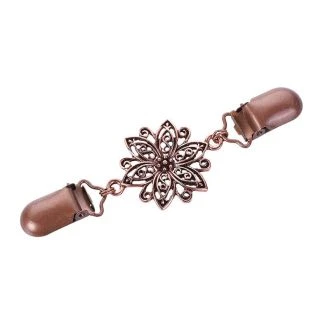 Vestklem lelie koper 11.5x3.5cm