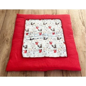 Boxkleed vosjes blauw-rood 85x100 van N'STUDIO