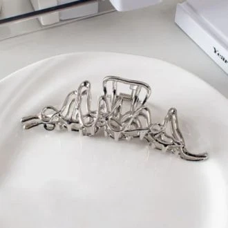 Wavy Lines metalen haarklem zilver