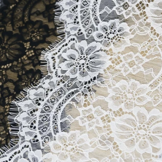 Breed kanten band met wimpers 20-22cm breed 3m lang