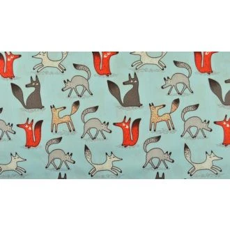 Katoenen stof met vosjes 160cm breed van WOUTERS GM001