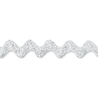 Zigzag sierband glitter goud en zilver 8mm van UNION KNOPF 128