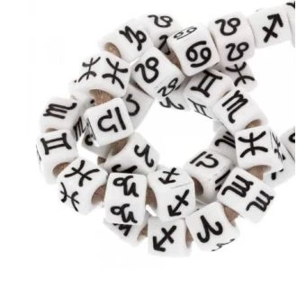 Letterkralen Sterrenbeeld Mix (7 x 7 mm) White-Black (50 stuks) van DB I048