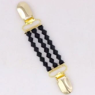 Strass clip voor vest zilver134x23mm