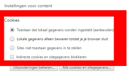Chrome cookie instellingen Chrome cookie instellingen