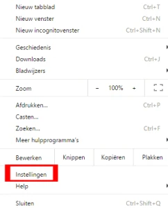 Chrome instellingen Chrome instellingen