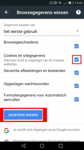 Android chrome browsegegevens wissen knop Android chrome browsegegevens wissen knop