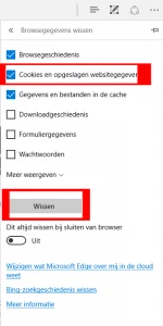 Edge cookies websitegegevens wissen Edge cookies websitegegevens wissen