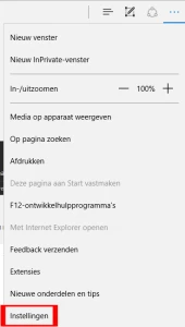 Edge instellingen Edge instellingen