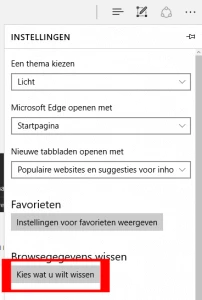 Edge wat te wissen Edge wat te wissen