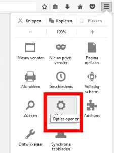 Firefox opties Firefox opties