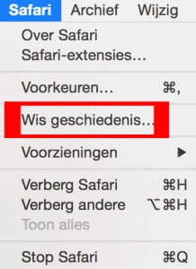 Safari wis geschiedenis Safari wis geschiedenis
